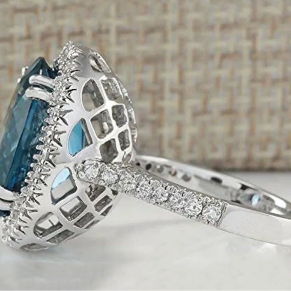 925 BRIDAL WEDDING ENGAGMENT RING - Picture 2 of 2